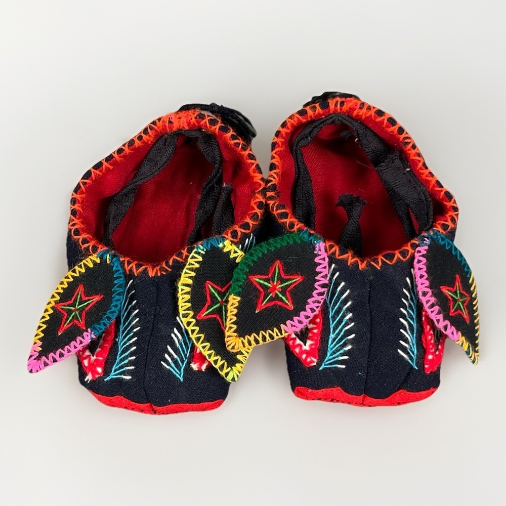 Vintage Child's Chinese Embroidered Tiger Head Shoes or Slippers Hand Made New